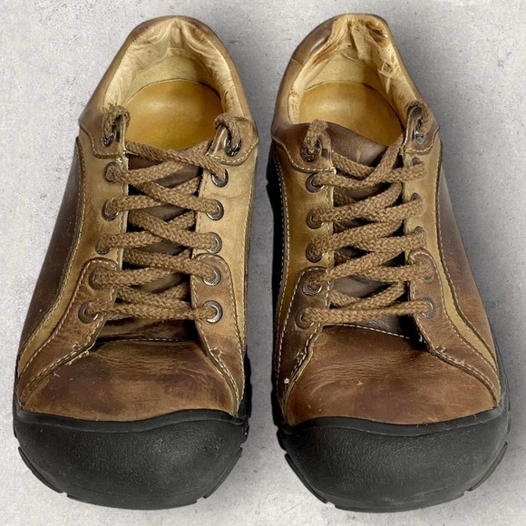 KEEN Cush Briggs II Brown Leather Non-Marking Anti-Slip Shoes Size 8 Walking - Picture 3 of 13